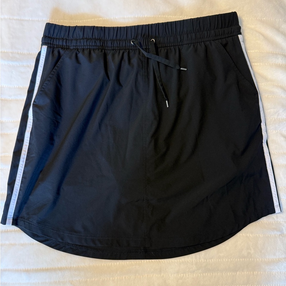 Talbots Black Athletic Skirt with White Stripes
